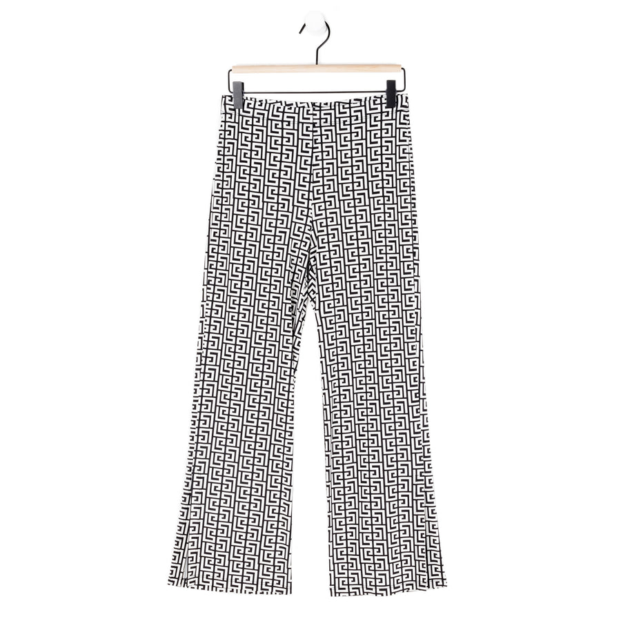 Butter Knit - Side Slit Ankle Pant - Greek Key