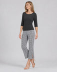 Butter Knit - Side Slit Ankle Pant - Greek Key - Final Sale