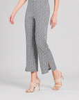 Butter Knit - Side Slit Ankle Pant - Greek Key - Final Sale