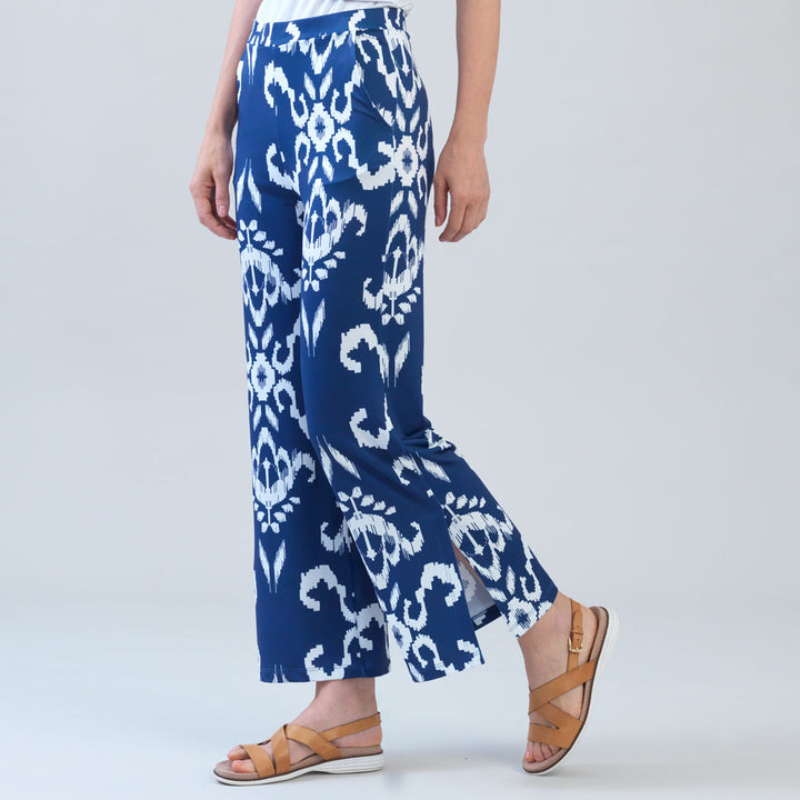 Butter Knit - Side Slit Ankle Pocket Pant - Tile Motif - Limited