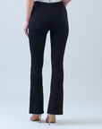 Ponte Knit - Kick Front Slit Pant - Black