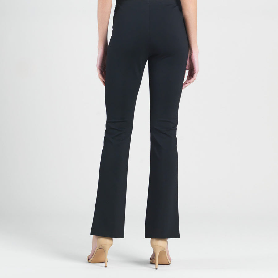 Ponte Knit - Kick Front Slit Pant - Black