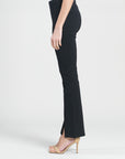 Ponte Knit - Kick Front Slit Pant - Black