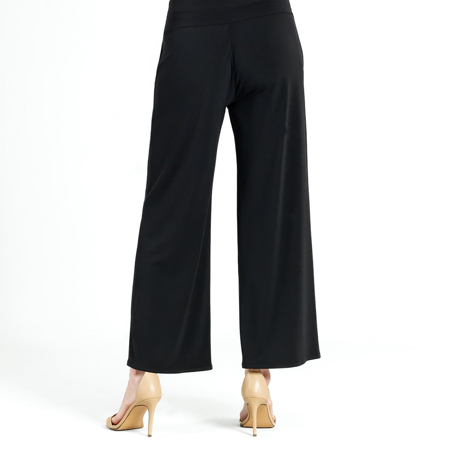 Front Slit Ankle Petal Pant - Black