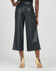 Liquid Leather™ - Sheen Front Pocket Gaucho Pant - Black
