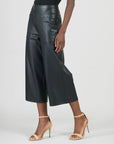 Liquid Leather™ - Sheen Front Pocket Gaucho Pant - Black