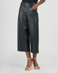 Liquid Leather™ - Sheen Front Pocket Gaucho Pant - Black
