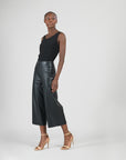 Liquid Leather™ - Sheen Front Pocket Gaucho Pant - Black