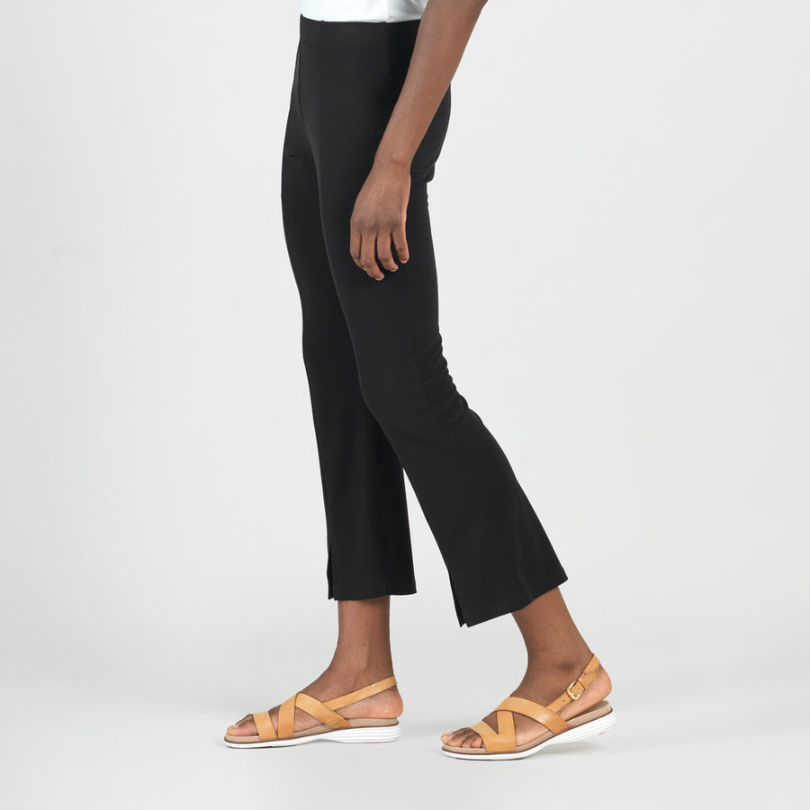 Center Seam Front Slit Ankle Pant - Black – Clara Sunwoo