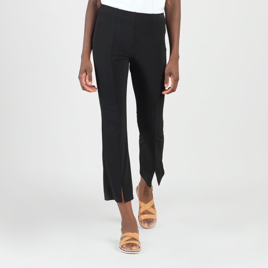Center Seam Front Slit Ankle Pant - Black – Clara Sunwoo
