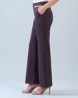 Rayon-Ponte Knit - Loose Leg Pocket Pant - Brown
