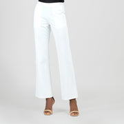 Rayon-Ponte Knit - Loose Leg Pocket Pant - White