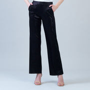 Velvet Shimmer - Loose Leg Pocket Pant - Black