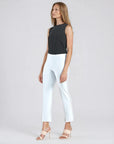 Center Seam Front Slit Ankle Pant - White - Limited Sizes