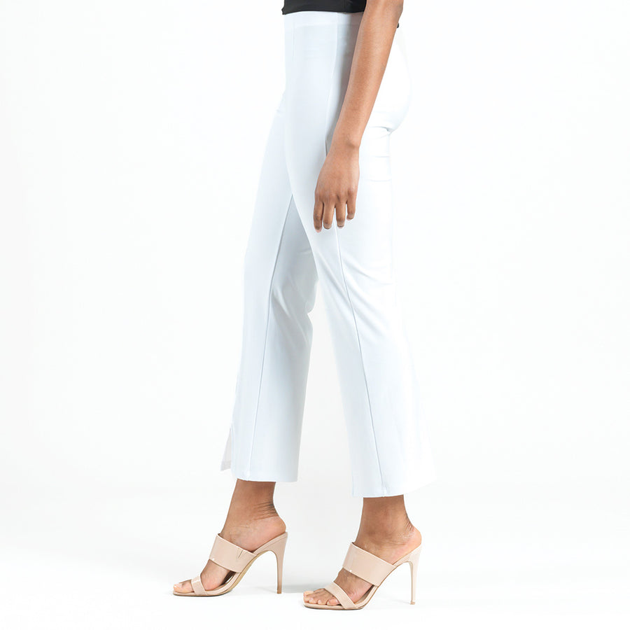 Clara Sunwoo Center Seam Front Slit Ankle Pant in White L