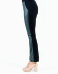 Liquid Leather™ Ponte - Two-Tone Flared Pocket Pant - Black - Final Sale!