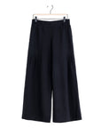Soft Cotton - Pleated Wide Leg Ankle Pant - Black - Clara Sunwoo