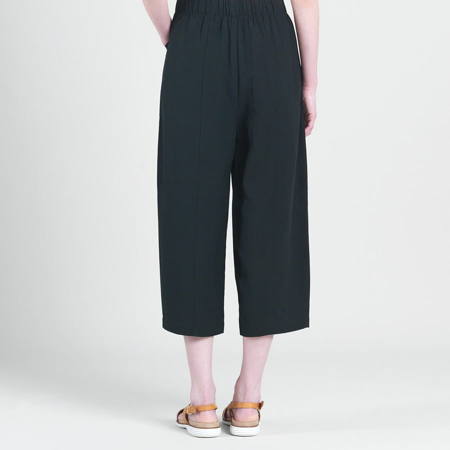 Linen Knit - Front Pocket Low Drop Cropped Pant - Black – Clara Sunwoo