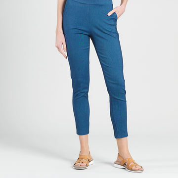 Techno Knit - Skinny Ankle Pocket Pant - Blue Denim - Final Sale!