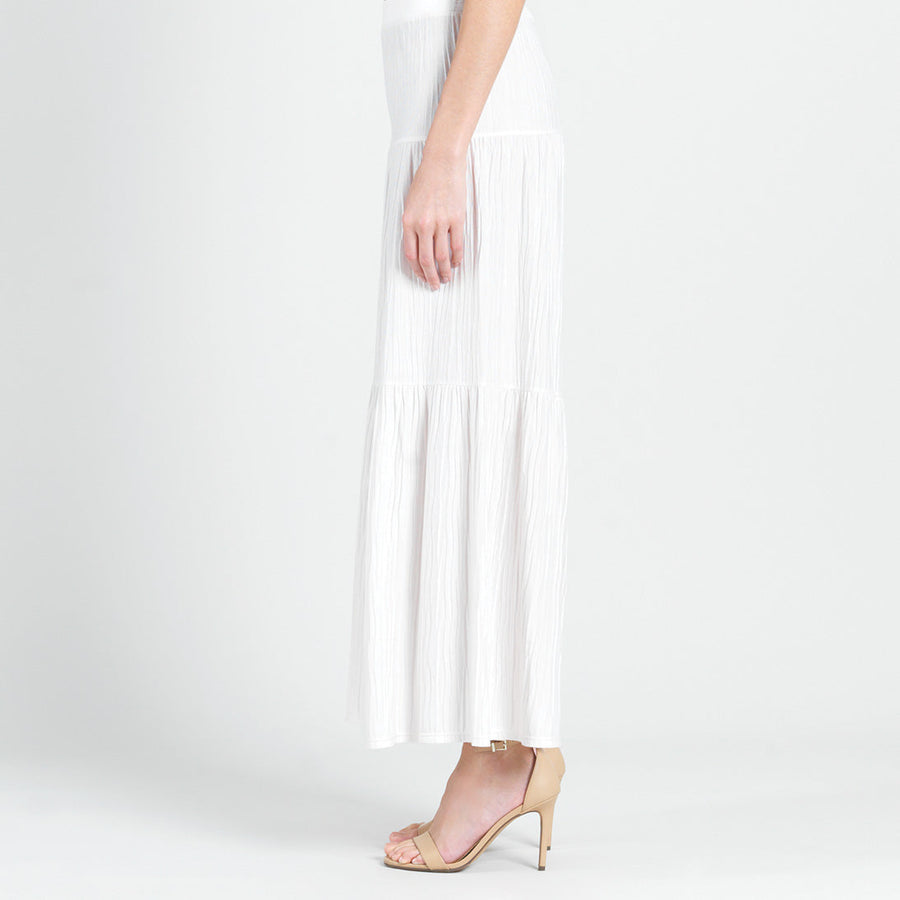 Soft Pleat Knit - Tiered Skirt-Pant - Ivory