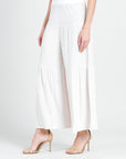 Soft Pleat Knit - Tiered Skirt-Pant - Ivory
