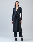 Liquid Leather™ Zip Front Trench Coat - Black
