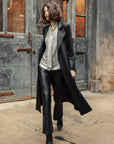 Liquid Leather™ Zip Front Trench Coat - Black
