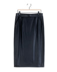 Liquid Leather™ Side Pocket Midi Skirt - Black