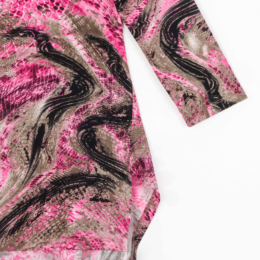 Butter Knit - Parachute Hem Tunic - Abstract Python