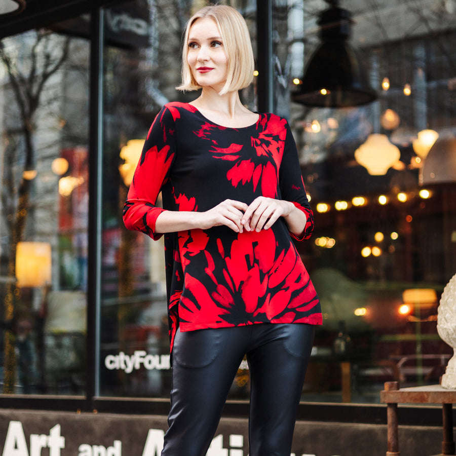 Parachute Hem Tunic - Hibiscus Petal - Final Sale!