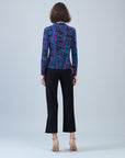 Center Front Tie Top - Track Stripe