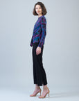 Center Front Tie Top - Track Stripe