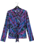 Center Front Tie Top - Track Stripe