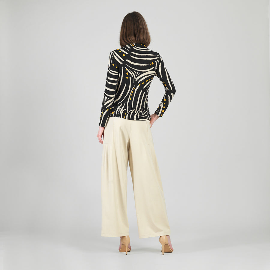 Center Front Tie Top - Dots & Stripes