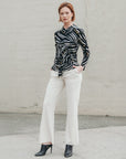 Center Front Tie Top - Dots & Stripes