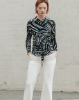 Center Front Tie Top - Dots & Stripes