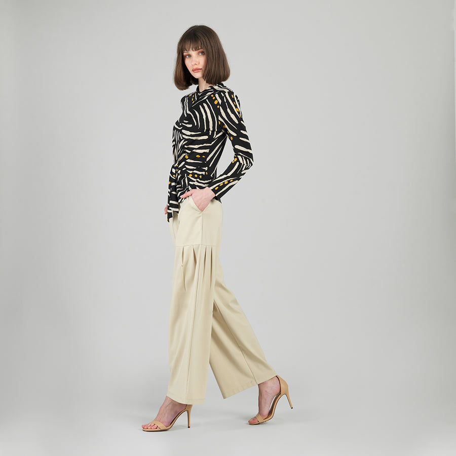 Center Front Tie Top - Dots & Stripes