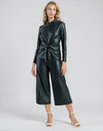 Liquid Leather™ - Sheen Center Front Tie Top - Black - Final Sale