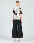 Side Tie Wrap Top - Ivory Watercolor - Final Sale