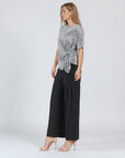 Side Tie Wrap Top - Houndstooth Grid - Final Sale