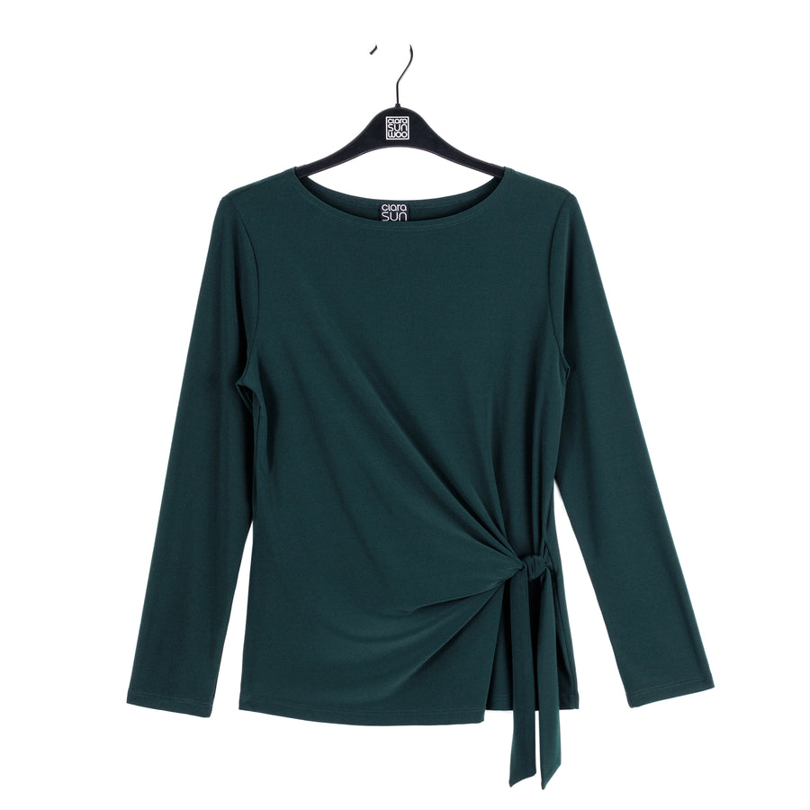 Side Tie Waist Top - Hunter Green - Final Sale!