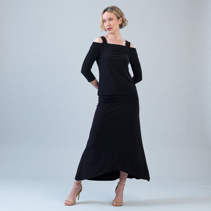 Signature Cold Shoulder Top - Black – Clara Sunwoo
