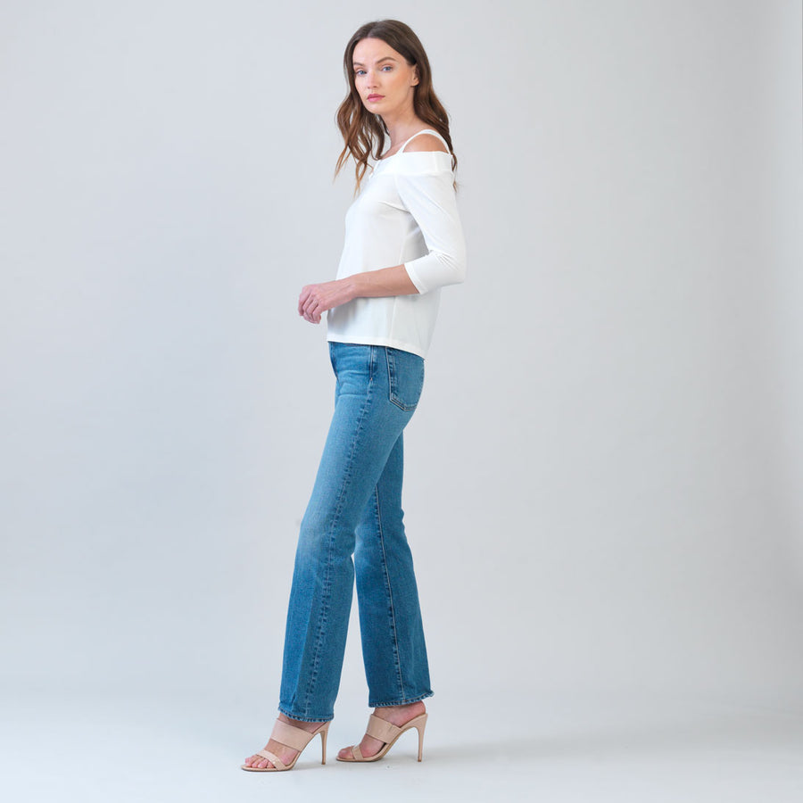 Signature Cold Shoulder Top - Ivory - Final Sale – Clara Sunwoo