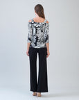 Signature Cold Shoulder Top - Abstract Etch