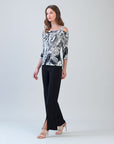 Signature Cold Shoulder Top - Abstract Etch