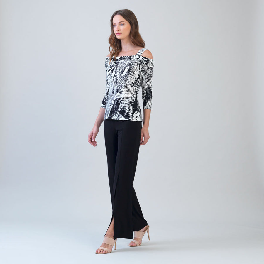 トップス LOHEN SHOULDER SLIT CUTSEW Signature Cold Shoulder Top - Abstract Etch – Clara Sunwoo