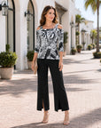 Signature Cold Shoulder Top - Abstract Etch