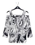 Signature Cold Shoulder Top - Abstract Etch