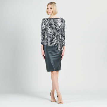 Side Tie Waist Tunic - Palm Leaves