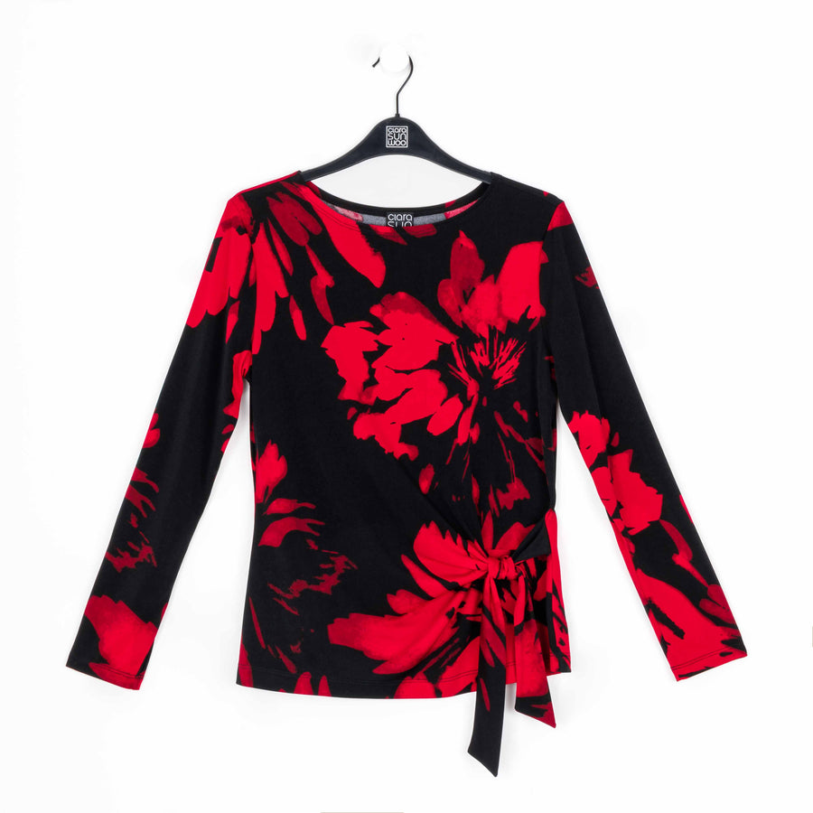 Side Tie Waist Tunic - Hibiscus Petal